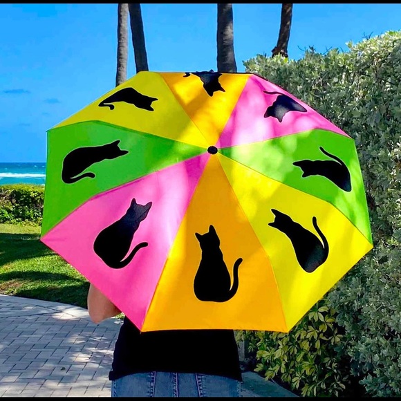 Cat Lady Other - Cat lady neon umbrella